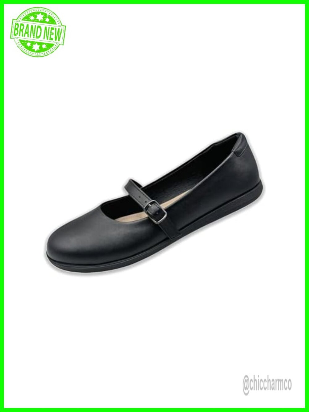 Women's Leather Mary Jane Flats Shoes Buckle Oxfords Comfort
